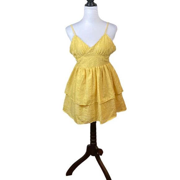 Wild Fable Gold Fit And Flare Tiered Dress, Size M, NWT - Picture 5 of 11